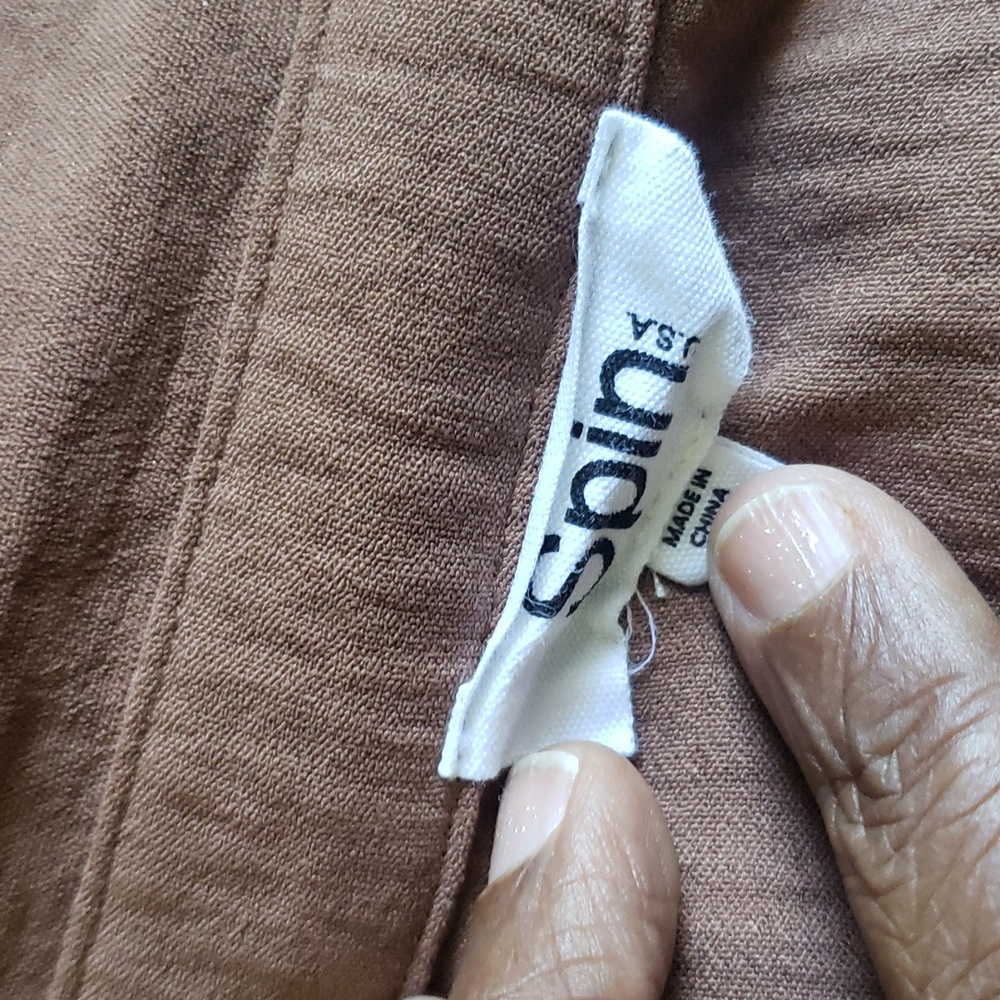 Ct226 Spins Button Front Brown Tunic With Sash An… - image 7